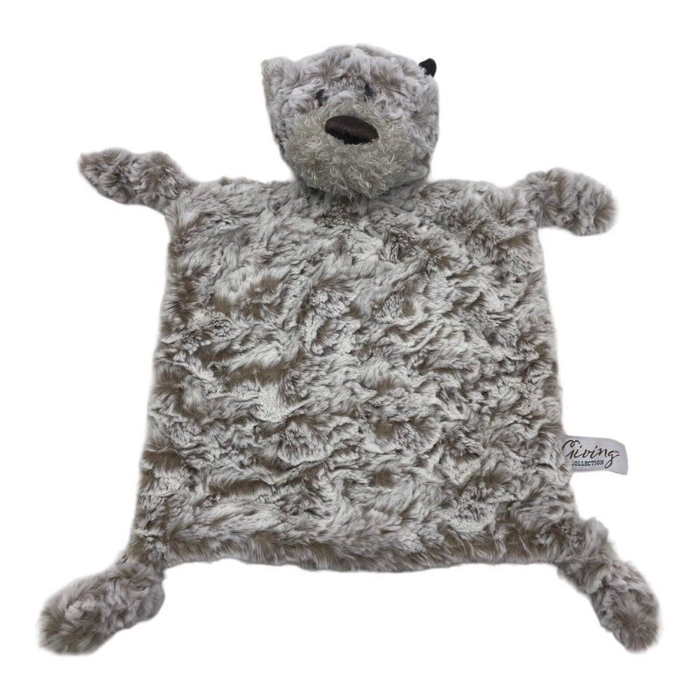 Demdaco Giving Collection Plush Bear Rattle Blanket 11" Lovey Stuffed Toy